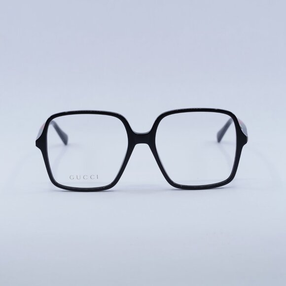 Gucci GG1003O 008 Eyeglasses Shiny Black 53mm Square Frame - Picture 2 of 11